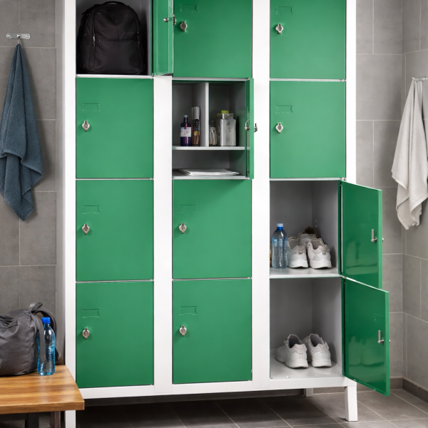 armoire bien organisee casier vert